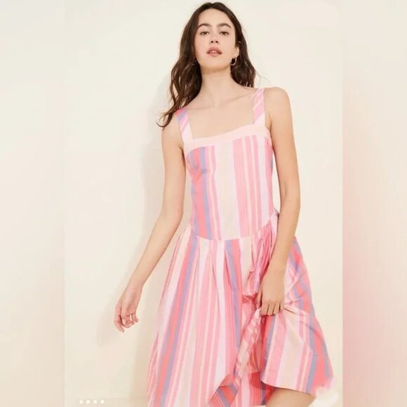 NWT Free People Primavera Stripe Midi Dress Size L & M - Picture 3 of 10